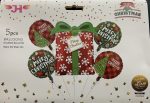Merry Christmas Mylar Balloons Bouquet Inflated with Weight