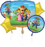 Super Mario Foil Balloons Bouquet Inflated
