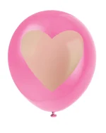 Gold Heart Bubblegum Latex Balloon 12 Inch Helium Inflated