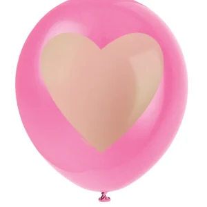 Gold Heart Bubblegum Latex Balloon 12 Inch Helium Inflated