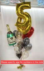 Age Champagne Birthday Bouquet Inflated