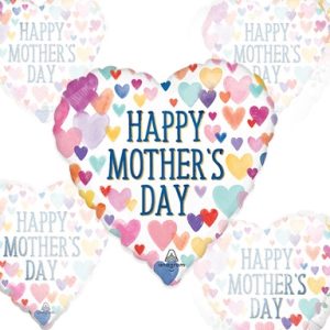 Happy Mother's Day colorful hearts 28 inch mylar