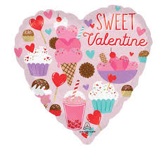 Happy Valentine's Day Sweet Valentine Mylar Balloon 17"  Inflated