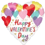 Heart on Heart Valentine's Day  Mylar Balloon 18 inch Inflated