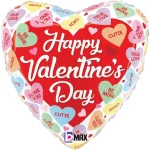 18" Happy Valentine's Day Conversation Heart Mylar Balloon