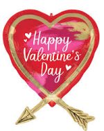 Valentine's Day Artistic Touch Arrow 29 Inch Mylar Balloon Inflated