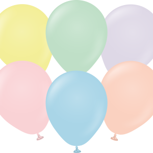 15 - 12" Pastel Latex Balloons Bouquet Inflated Attached with Weight
