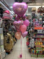 Birthday Bouquet Mylar and Latex Inflated Attached with Weight