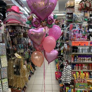 Birthday Bouquet Mylar and Latex Inflated Attached with Weight