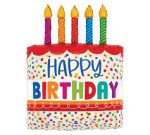 Happy Birthday 30 Inch Betallic Birthday Cake Mylar Balloon inflated