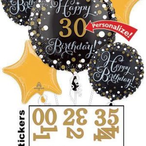 Deluxe Shape Sparkling Birthday Personalize It - Inflated