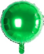 Green Round Mylar 18 Inch Balloon Inflated
