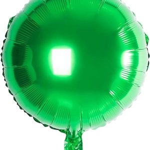 Green Round Mylar 18 Inch Balloon Inflated