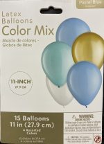 15 - 12" Pastel Latex Balloons Bouquet Inflated Attached with Weight