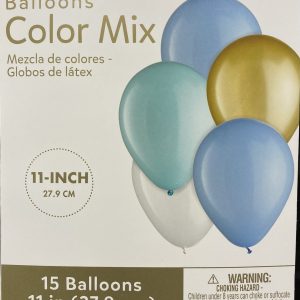 15 - 12" Pastel Latex Balloons Bouquet Inflated Attached with Weight
