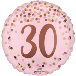 Pink 30th 18 Inch Mylar Balloon Inflated