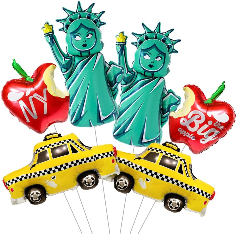 New York Party Theme Mylar Balloons Inflated with Weight