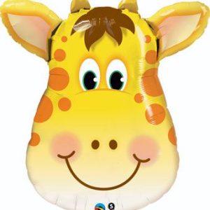 Giraffe Jolly Head Foil Mylar Balloon 32 Inch Inflated
