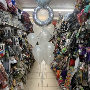 Engagement Ring and Latex Balloons Bouquet With Weight